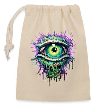 Psychedelic Eye Colorful LSD Drugs Trip - Closable cotton gift bag (14x20cm) - nature - Front