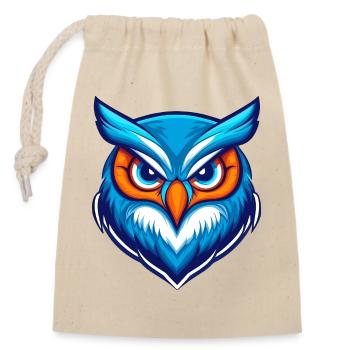 Blue Owl Esports Mascot Logo - Closable cotton gift bag (14x20cm) - nature - Front