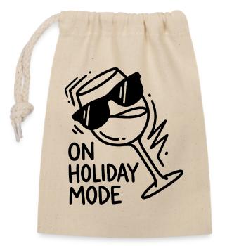Holiday Mode Wine Glass - Holiday Mode - Closable cotton gift bag (14x20cm) - nature - Front