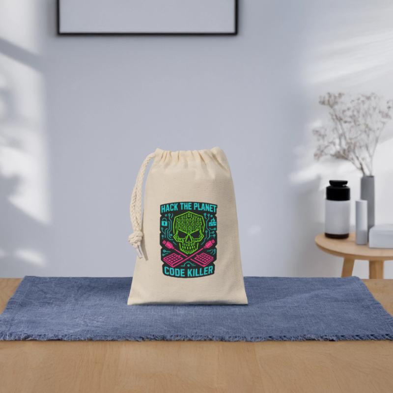 Hack the Planet Code Killer - Cybersécurité Sac cadeau en coton avec cordon (14 x 20 cm)