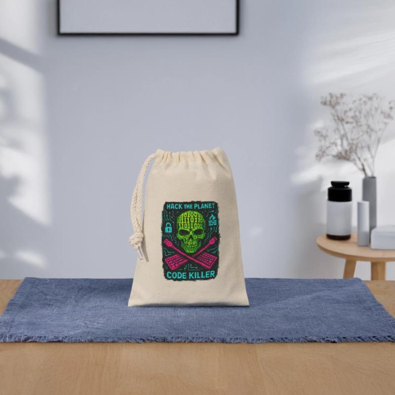 Hack the Planet Code Killer - Cybersécurité Sac cadeau en coton avec cordon (14 x 20 cm)