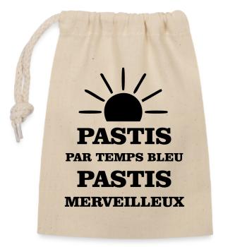 Pastis in blauem Wetter wunderbares Pastis - Verschließbarer Geschenkbeutel aus Baumwolle (14x20cm) - Natur - Vorne