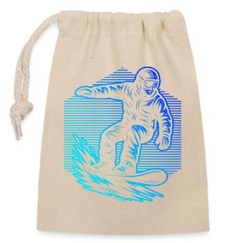 Vintage Snowboard Design für Snowboard - Verschließbarer Geschenkbeutel aus Baumwolle (14x20cm) - Natur - Vorne