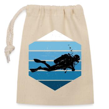 Diving Fokus pur - Verschließbarer Geschenkbeutel aus Baumwolle (14x20cm) - Natur - Vorne