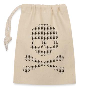 Starry Skull & Crossbones - Closable cotton gift bag (14x20cm) - nature - Front