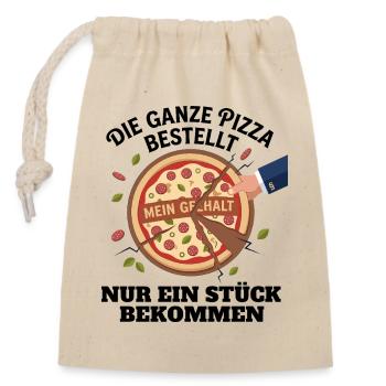 The state takes the biggest slice of pizza - Closable cotton gift bag (14x20cm) - nature - Front