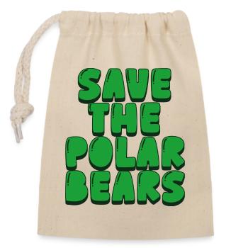 Sauvez les ours polaires - Sac cadeau en coton avec cordon (14 x 20 cm) - nature - Devant