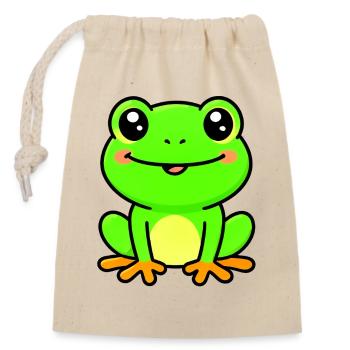 Charme de grenouille citron vert brillante - Sac cadeau en coton avec cordon (14 x 20 cm) - nature - Devant