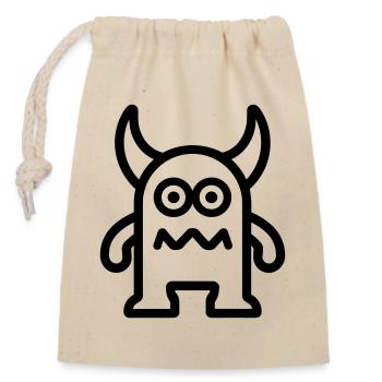 monster - Closable cotton gift bag (14x20cm) - nature - Front