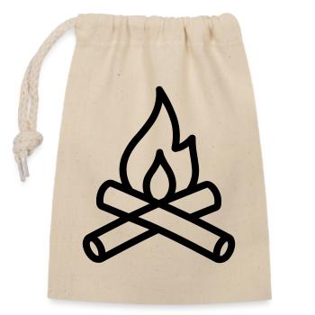 Campfire - Closable cotton gift bag (14x20cm) - nature - Front