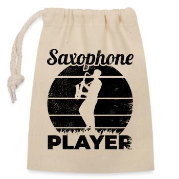 Saxophoniste - Sac cadeau en coton avec cordon (14 x 20 cm) - nature - Devant