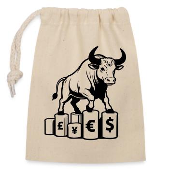Belleger Taurus - Closable cotton gift bag (14x20cm) - nature - Front