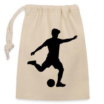 Football - Sac cadeau en coton avec cordon (14 x 20 cm) - nature - Devant