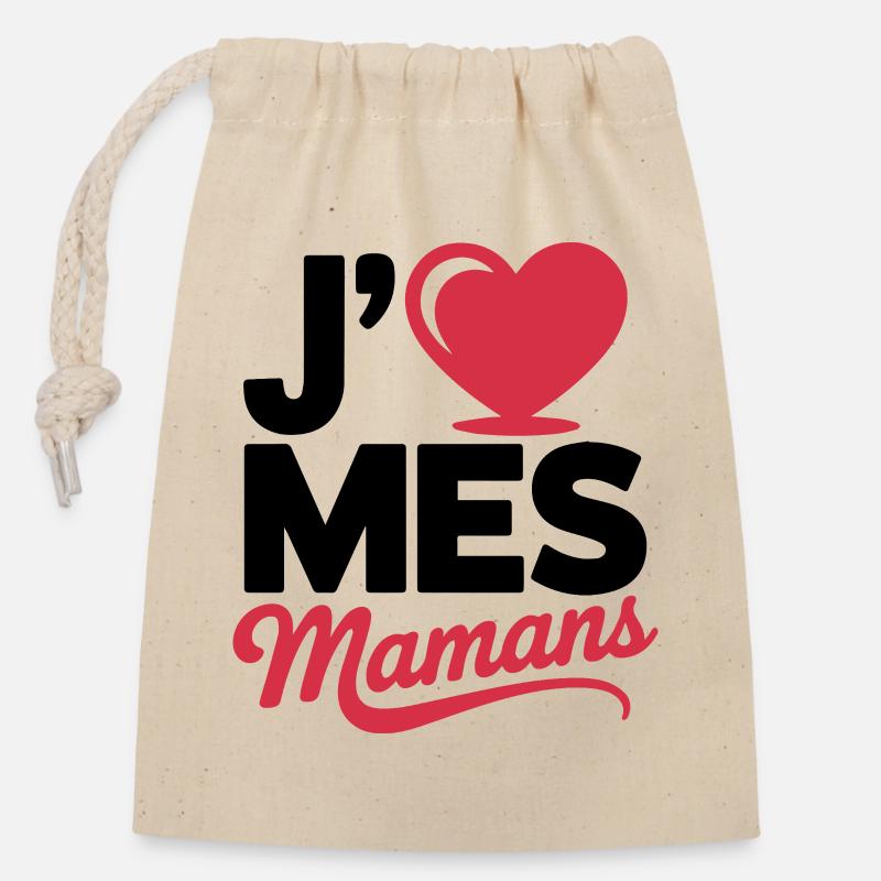 Aime_mes_mamans - Closable cotton gift bag (14x20cm) - nature