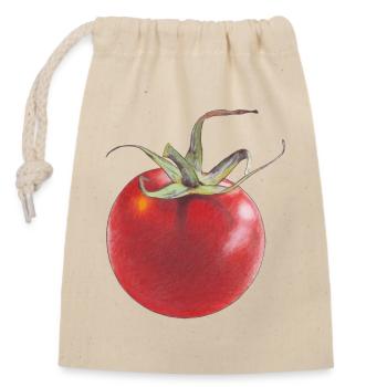 Tomate - Sac cadeau en coton avec cordon (14 x 20 cm) - nature - Devant