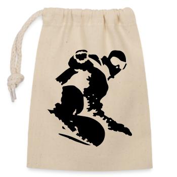 Snowboarding - Verschließbarer Geschenkbeutel aus Baumwolle (14x20cm) - Natur - Vorne