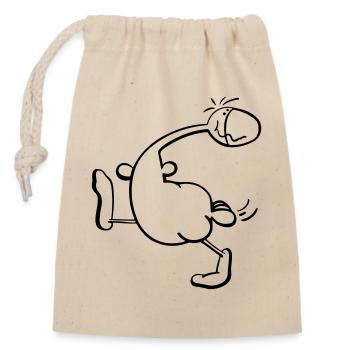 Drôle Canard - Sac cadeau en coton avec cordon (14 x 20 cm) - nature - Devant
