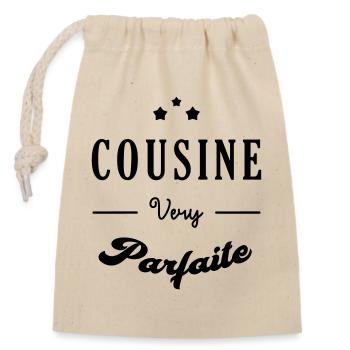 Cousin - Cousine - Famille - Naissance - Bébé - Closable cotton gift bag (14x20cm) - nature - Front