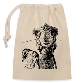 Chameau - Sac cadeau en coton avec cordon (14 x 20 cm) - nature - Devant