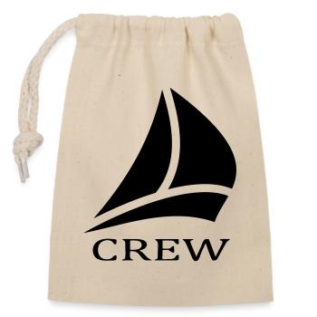 crew - Closable cotton gift bag (14x20cm) - nature - Front