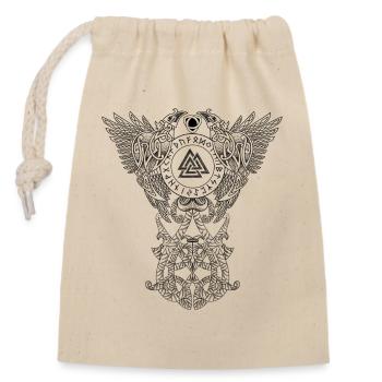 celte arbre corbeaux d’odin - Sac cadeau en coton avec cordon (14 x 20 cm) - nature - Devant