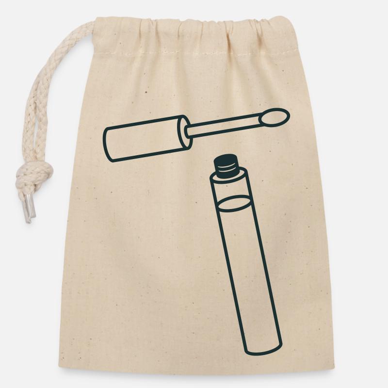 Lipgloss - Verschließbarer Geschenkbeutel aus Baumwolle (14x20cm) - Natur