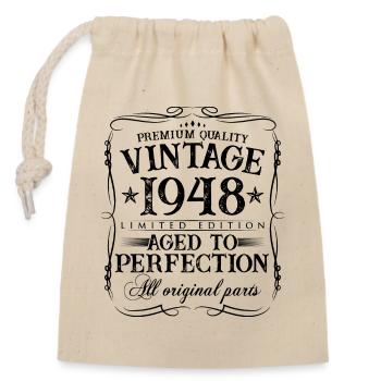 1948 vintage 75 years birthday gift - Closable cotton gift bag (14x20cm) - nature - Front