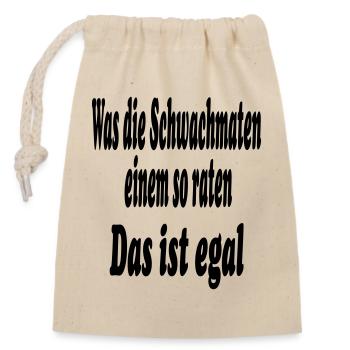 Schwachmaten - Verschließbarer Geschenkbeutel aus Baumwolle (14x20cm) - Natur - Vorne