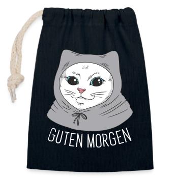 Weiße Main Coon Katze Cat Outfit für - Verschließbarer Geschenkbeutel aus Baumwolle (14x20cm) - Navy - Vorne