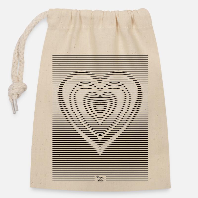 Big Heart - Closable cotton gift bag (14x20cm) - nature