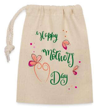 happy mothers day - Verschließbarer Geschenkbeutel aus Baumwolle (14x20cm) - Natur - Vorne