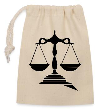 Libra Law - Closable cotton gift bag (14x20cm) - nature - Front