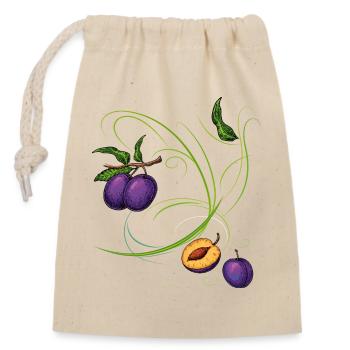 Prunes, fruit - Closable cotton gift bag (14x20cm) - nature - Front
