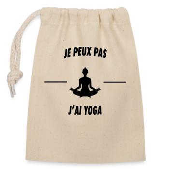 Je peux pas j'ai yoga - Sac cadeau en coton avec cordon (14 x 20 cm) - nature - Devant
