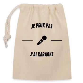 Je peux pas j'ai karaoké - Sac cadeau en coton avec cordon (14 x 20 cm) - nature - Devant