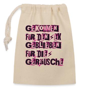 SexGeräusche Fanshirt Pink - Verschließbarer Geschenkbeutel aus Baumwolle (14x20cm) - Natur - Vorne