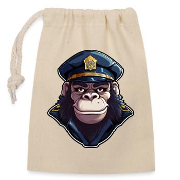 Monkey Police - Closable cotton gift bag (14x20cm) - nature - Front