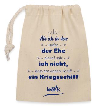 lustige Sprüche Scheidung - Verschließbarer Geschenkbeutel aus Baumwolle (14x20cm) - Natur - Vorne