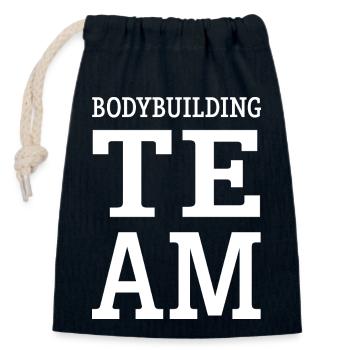 Équipe de musculation - Sac cadeau en coton avec cordon (14 x 20 cm) - bleu marine - Devant