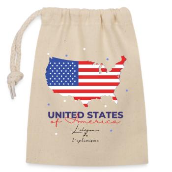 USA Carte - Sac cadeau en coton avec cordon (14 x 20 cm) - nature - Devant