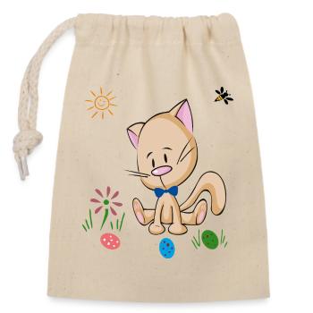 Oeufs de Pâques - Sac cadeau en coton avec cordon (14 x 20 cm) - nature - Devant
