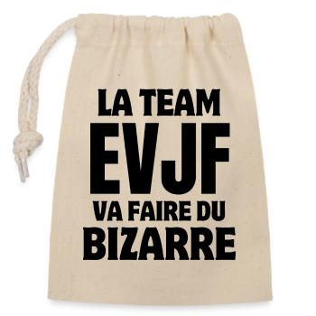 bachelorette party, wedding - Closable cotton gift bag (14x20cm) - nature - Front