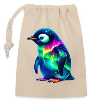 Aurora Borealis Penguin - Closable cotton gift bag (14x20cm) - nature - Front