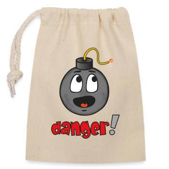 Danger explosives Gesicht - Lustiges Emoticon - Verschließbarer Geschenkbeutel aus Baumwolle (14x20cm) - Natur - Vorne