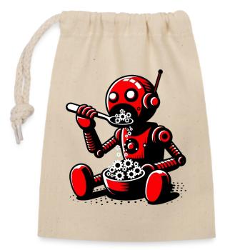 Robot extraterrestre martien extraterrestre - Sac cadeau en coton avec cordon (14 x 20 cm) - nature - Devant