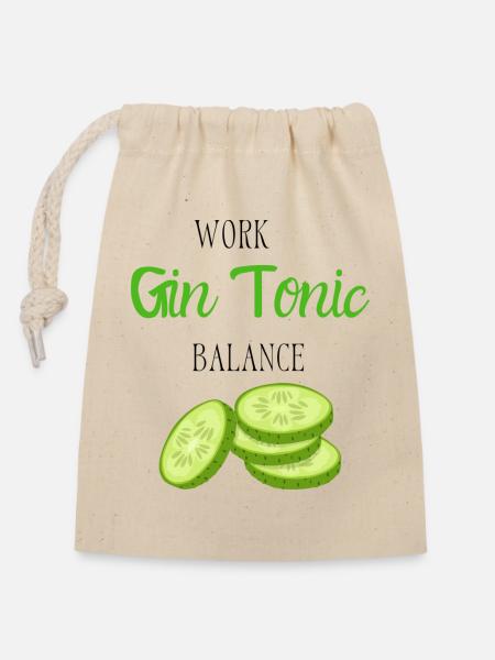 work-tonic-balance - Verschließbarer Geschenkbeutel aus Baumwolle (14x20cm) - Natur