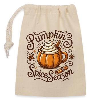 Pumpkin Spice Season: Der Geschmack des Herbstes - Verschließbarer Geschenkbeutel aus Baumwolle (14x20cm) - Natur - Vorne