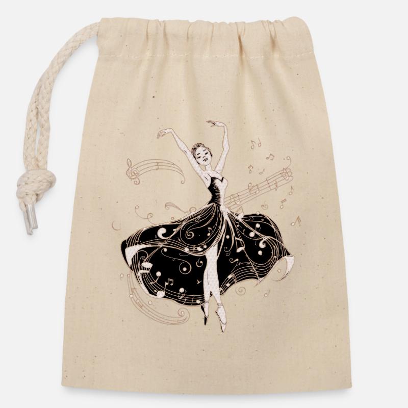 La danseuse de la nuit. - Sac cadeau en coton avec cordon (14 x 20 cm) - nature