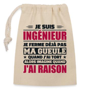 Ingenieur Humor Geschenk Student Ingenieur - Verschließbarer Geschenkbeutel aus Baumwolle (14x20cm) - Natur - Vorne