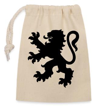 Lion - Sac cadeau en coton avec cordon (14 x 20 cm) - nature - Devant